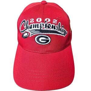 Vtg Georgia Bulldogs 2002 SEC Championship Strapback Hat Red G College Football